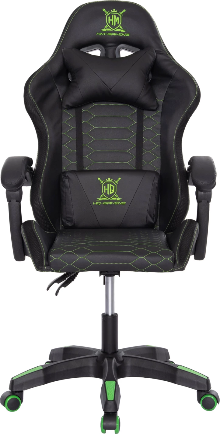Karrige gaming LOOT FH1204, e zezë-gjelbër, PVC & najlon, 51x49x125H cm