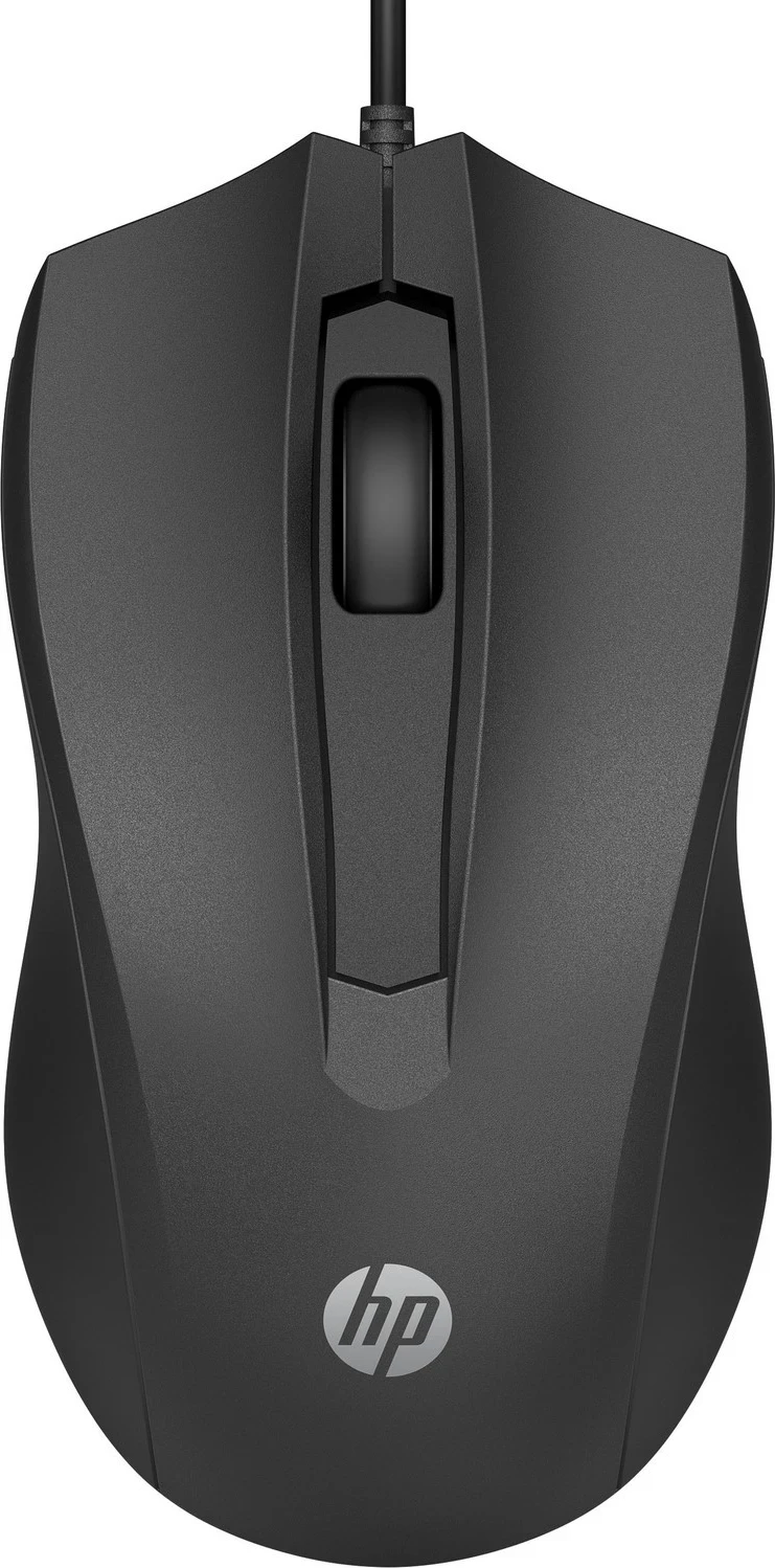 Maus me kabllo HP 100, 1600dpi, i zi               