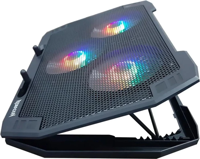 Stendë ftohëse për laptop Redragon Ingrid GCP511, 15-17", 3 ventilatorë RGB, 2 porta USB, e zezë