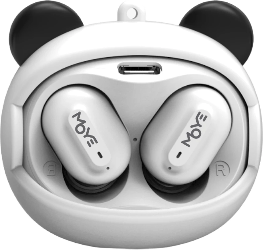 Kufje Moye Flip Face True Wireless Panda, Bluetooth 5.4, me kuti karikimi USB-C, bardhë/zezë