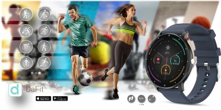 Smartwatch Gravity unisex, zi/kaltër