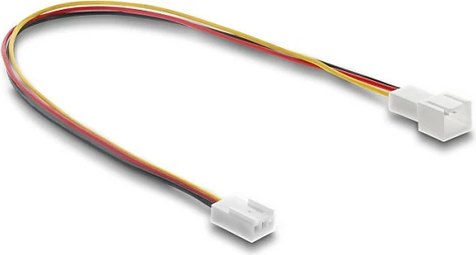 Kabllo zgjatëse 3-pin për ventilator DeLOCK 90870, 30 cm, AWG26, PVC, e zezë/kuqe/bardhë/verdhe