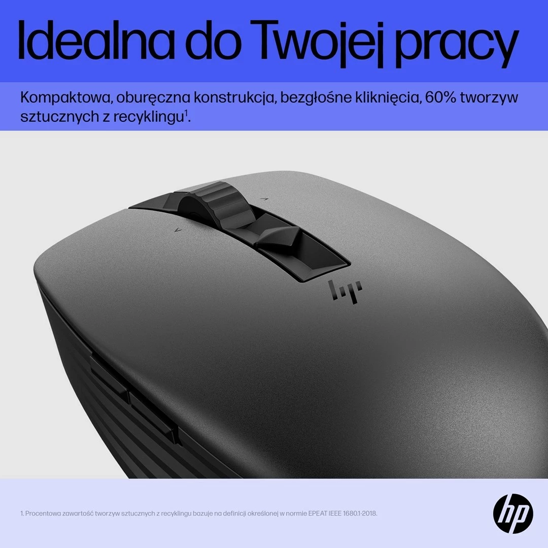 Maus HP 715 i rikarikueshëm për shumë pajisje, i zi