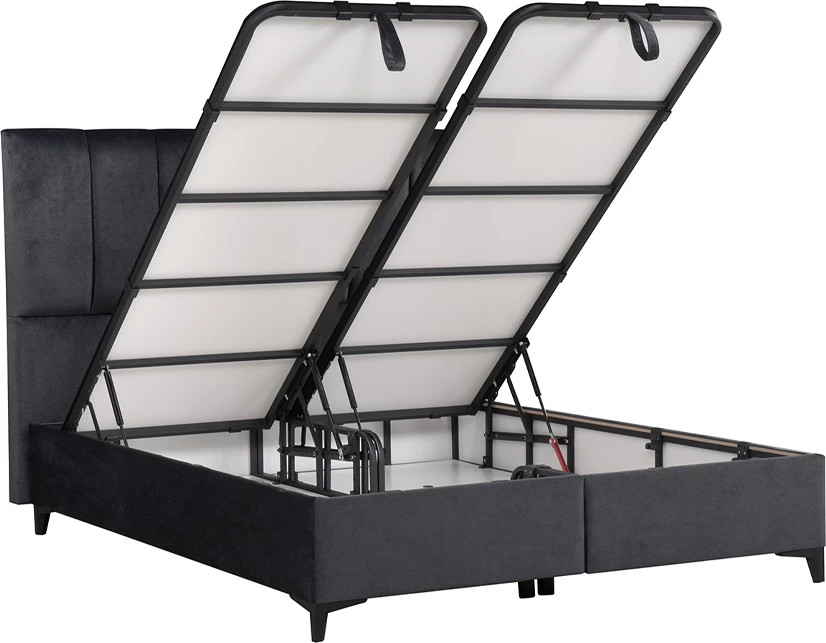 Krevati STICKS me hapësirë për ruajtje, ngjyrë gri 26-911, 223x166x120cm (për dyshek 160x200cm)