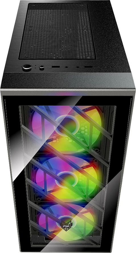 Kasë FSP CMT192, Midi Tower, PC, ATX, micro ATX, Mini-ITX, SPCC, Tempered glass, Multi, Black
