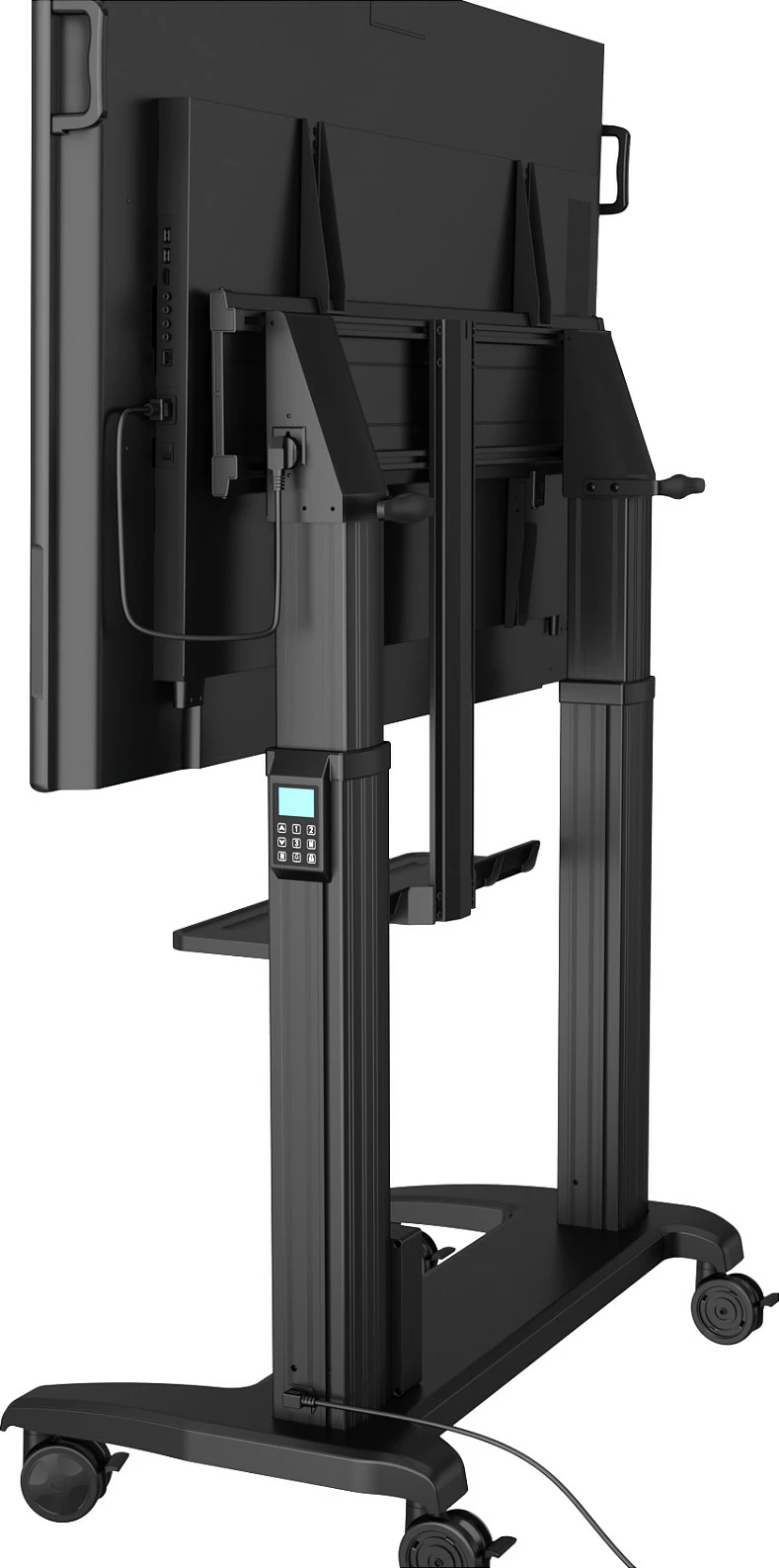 Mbajtëse në rrota për ekran Yealink MB-FS-Lift, rregullim elektrik lartësie, VESA 400x400-1000x600, e zezë