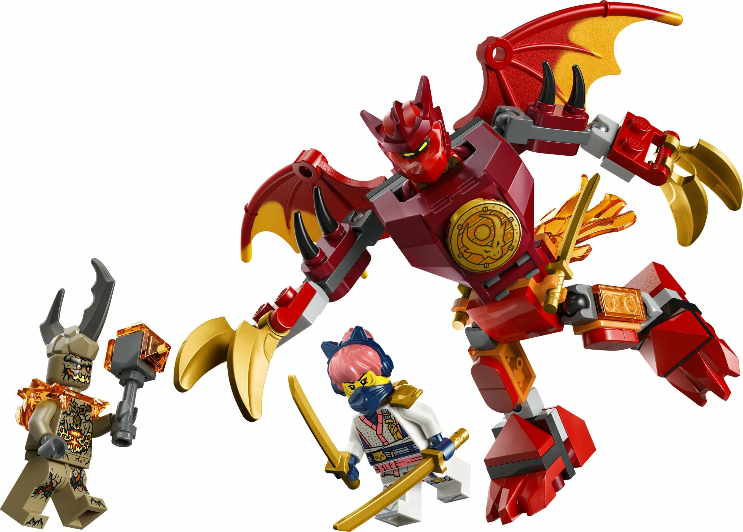 Set LEGO Ninjago Kai's Dragon Mech Battle Pack 71851, 85 copë, 6+