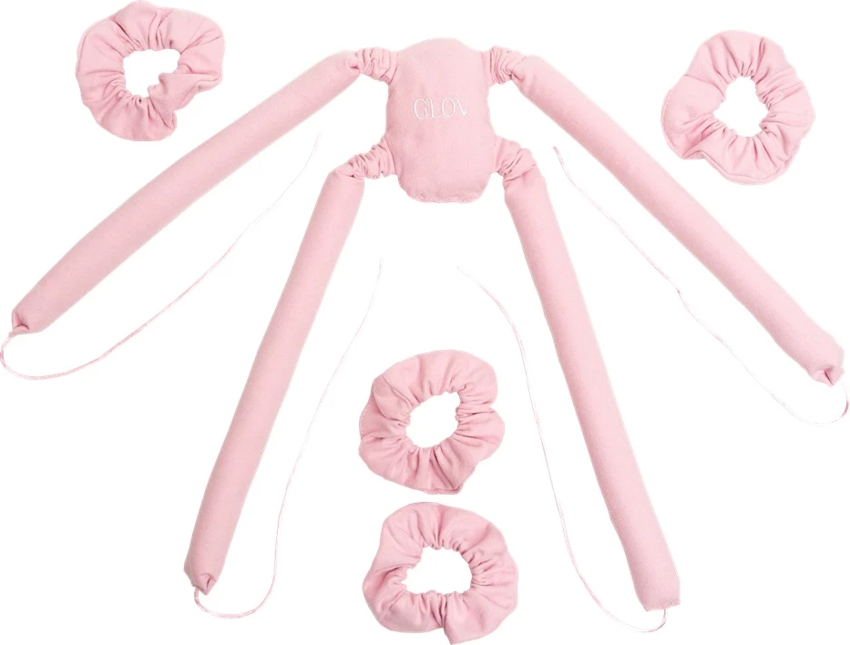 Rulera për kaçurrela pa nxehtësi Glov CoolCurl Spider Set për femra, rozë, 4 copë