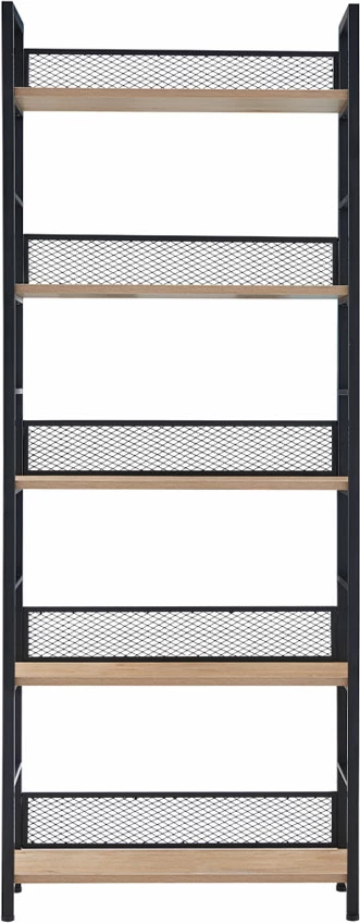 Raft librash Nest, natyral e zi, 60x28x154 cm