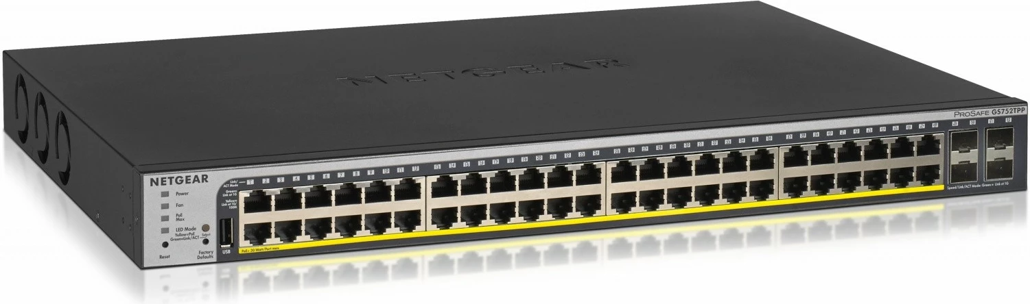 Switch Netgear GS752TPP-300EUS, 48xGE PoE+, 4xSFP, rack, i zi