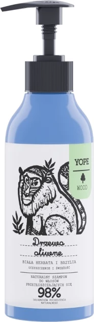 Shampon natyral për meshkuj Yope Olive Tree White Tea and Basil 300ml