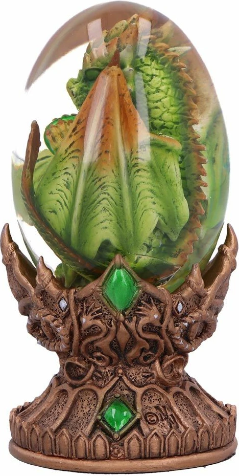 Figurinë koleksionuese NEMESIS NOW Elemental Dragonlings Earth 12 cm, e gjelbër/bronz, në kuti dhurate