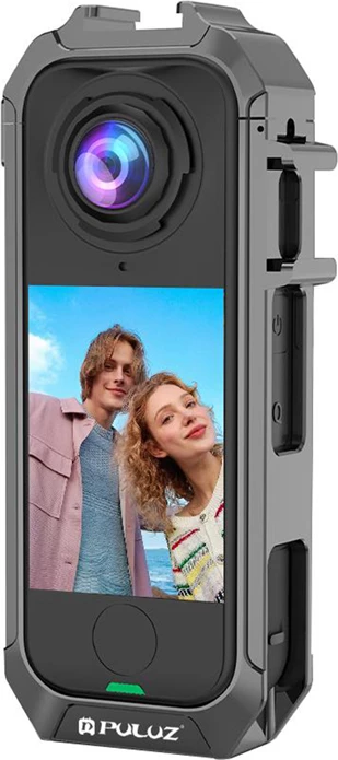 kasë mbrojtëse metalike Puluz PU1063H për Insta360 X4 Air, bazë magnetike, fileto 1/4", 2 cold shoe, gri