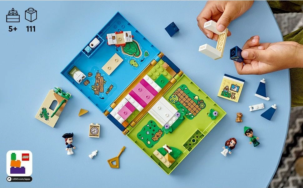Set ndërtimi LEGO Peter Pan & Wendy's Storybook Adventure, 111 pjesë, plastikë, multingjyrësh