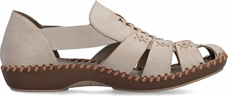 Sandale lëkure për femra Rieker M1679-60, bezhë