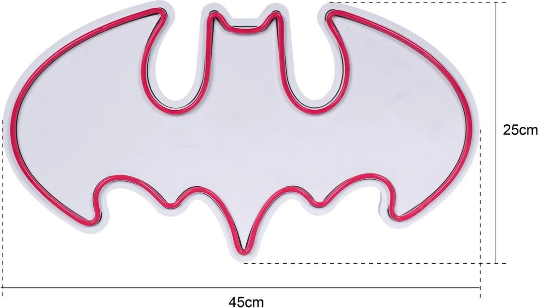 Dritë dekorative murale LED, formë Batman, ngjyrë blu