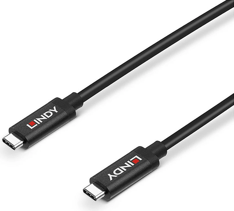 Kabl aktiv USB-C në USB-C LINDY, 5m, USB 3.2 Gen 2, 10Gbps, PD 60W, i zi
