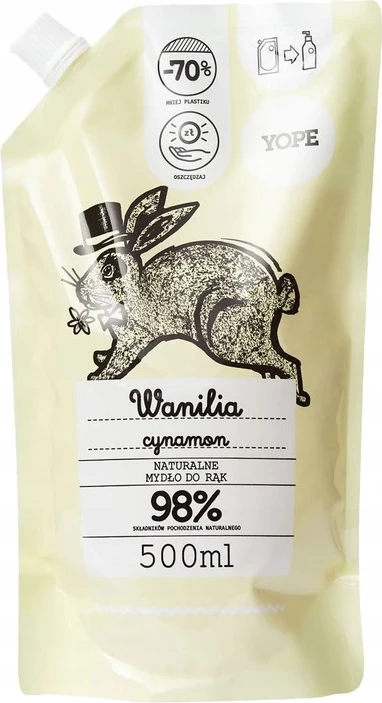 Sapun i lëngshëm Yope Vanilla and Cinnamon Refill 500ml