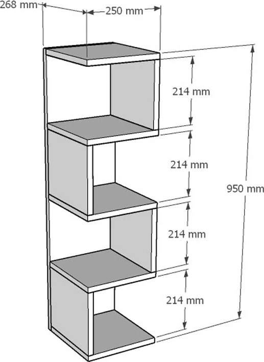 Raft dyshemeje Pratel, ngjyrë lisi, 25x27x95cm