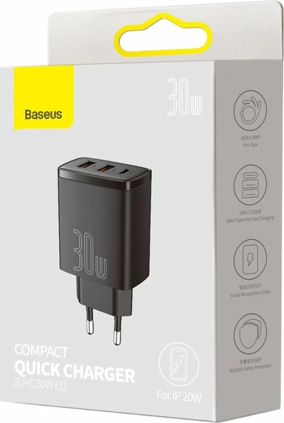 Karikues muri Baseus CCXJ-E01 30W 2x USB-A + 1x USB-C PD/QC, i zi