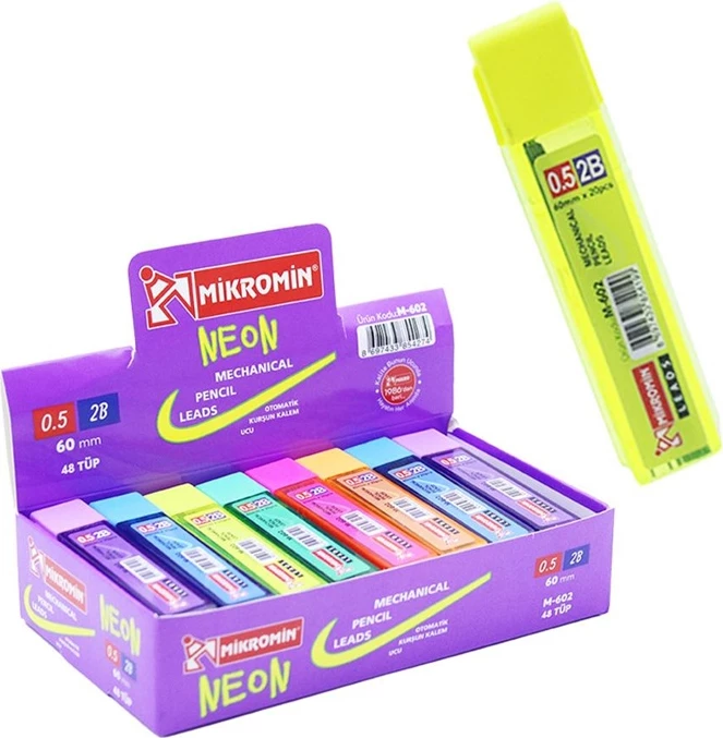 Mikromin Neon Mina për Laps Mekanik 0.5 mm 2B
