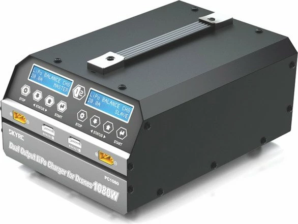 Karikues SkyRC PC1080, 1080W, për bateri LiPo, për dronë, i zi