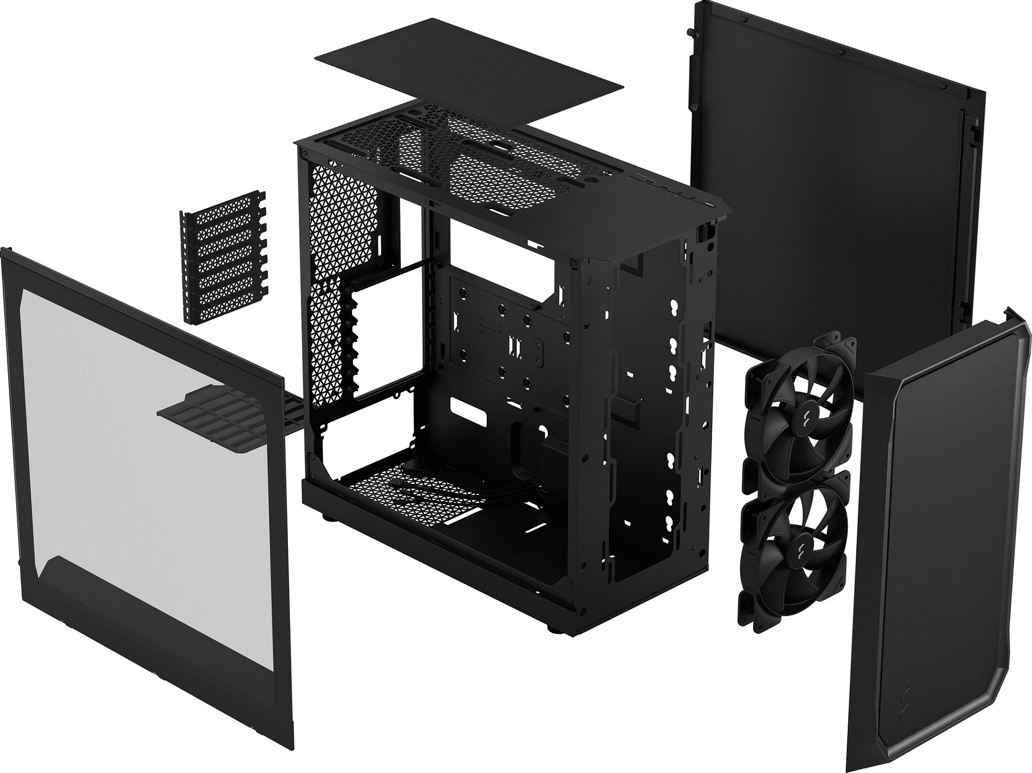 Kasë Fractal Design Focus 2, ATX, micro ATX, Mini-ITX, e zezë