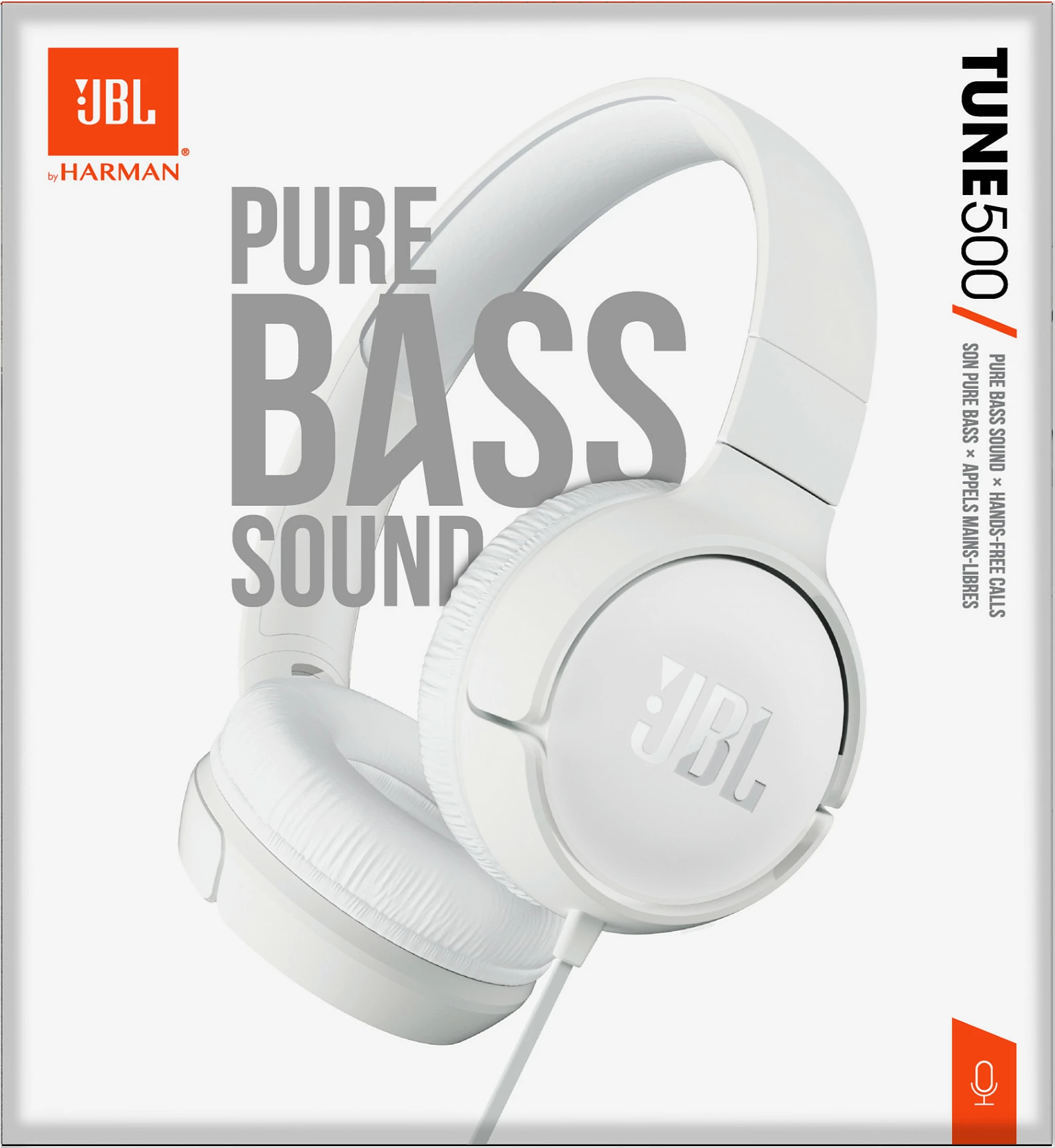 Kufje JBL Tune 500, me kabllo 3.5mm, të palosshme, me mikrofon, të bardha