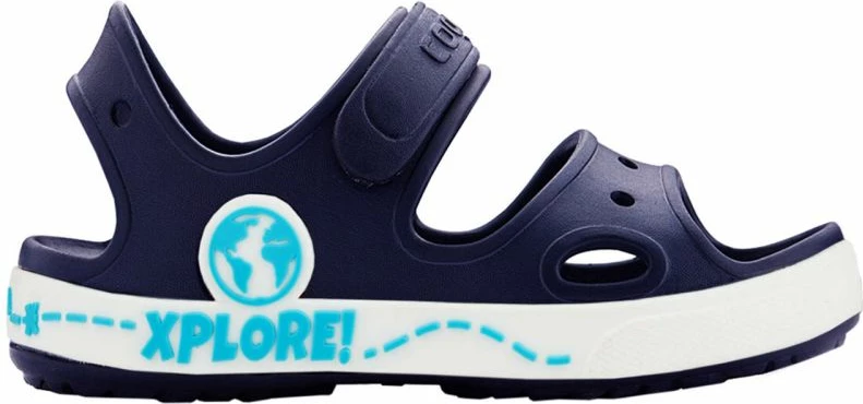 Sandale për fëmijë Coqui, blu deti dhe të bardha