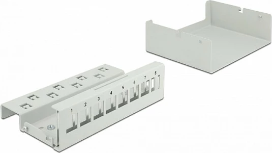 Patch panel DeLOCK Keystone 8-Port, metal, gri