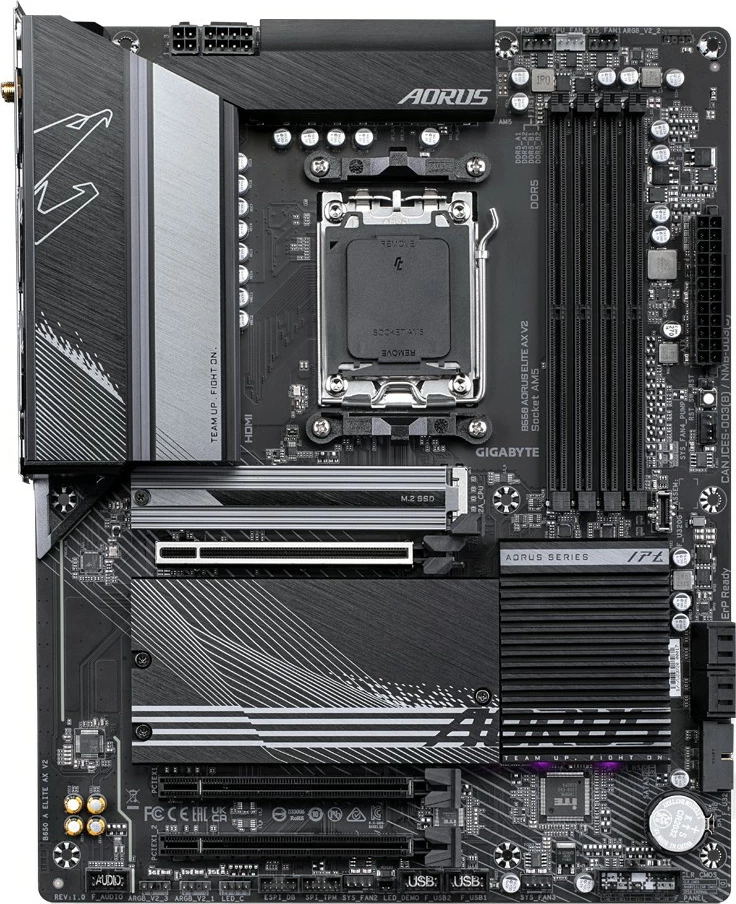 Pllakë amë Gigabyte B650 AORUS ELITE AX V2, Socket AM5, DDR5, Wi-Fi 6E, 2.5GbE LAN