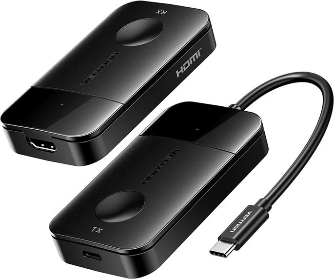 Adapter wireless USB-C në HDMI Vention ADOBB, 0.15m, i zi