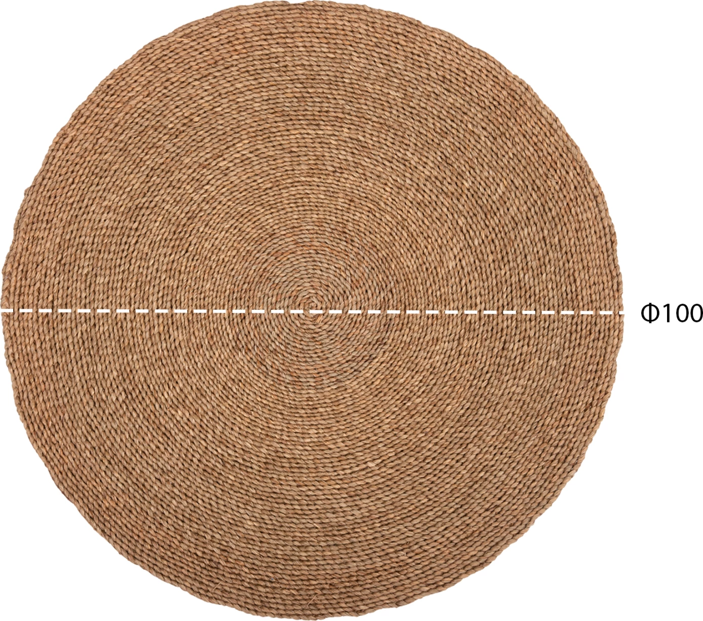 Tapet i rrumbullakët CRATER FH7847, bar Mendong, ngjyrë natyrale, Φ100 cm