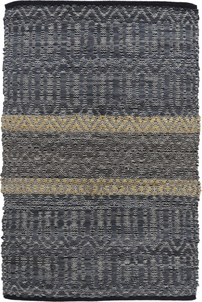 Qilim lëkure Stripe, gri-bezhë, 60x90cm