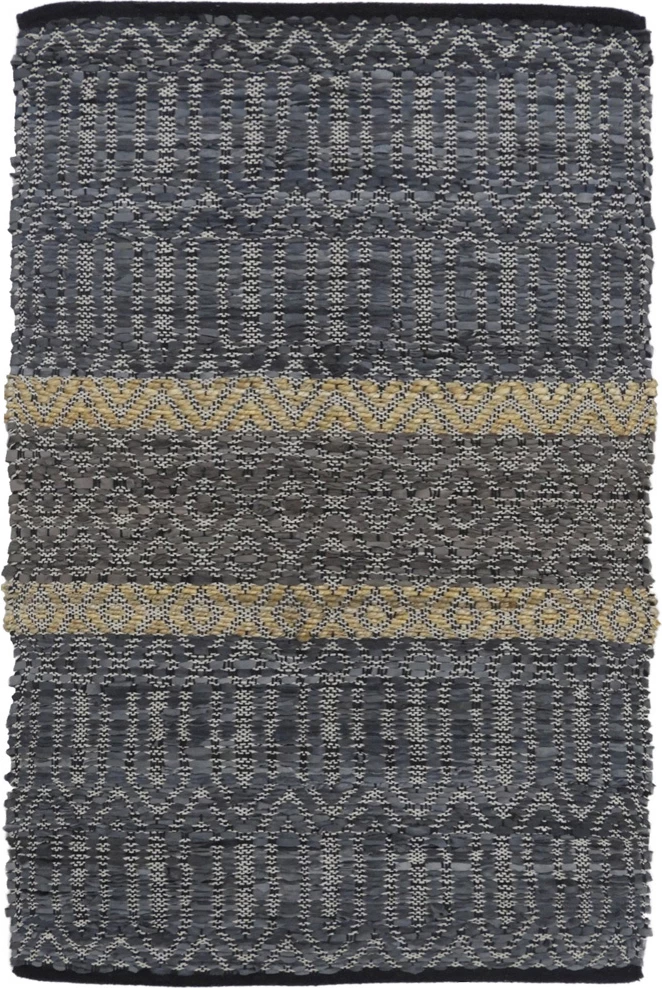 Qilim lëkure Stripe, gri-bezhë, 60x90cm