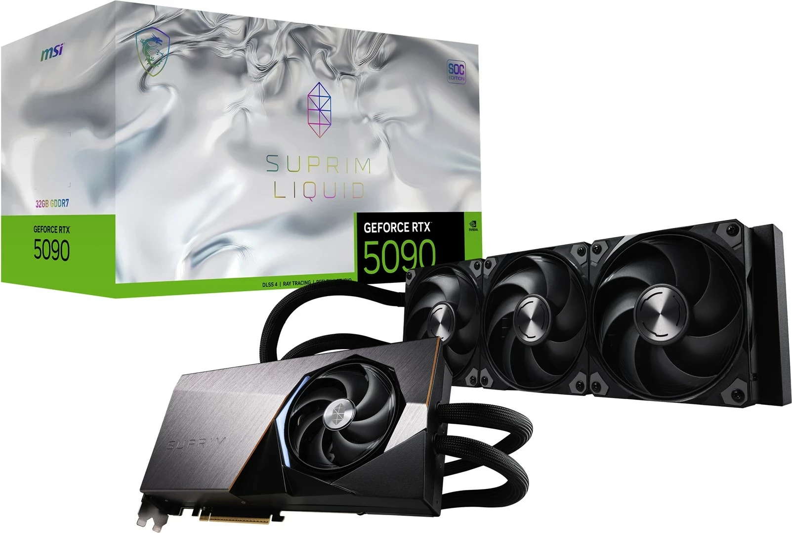 Kartelë grafike MSI SUPRIM GEFORCE RTX 5090 LIQUID SOC, 32 GB, e zezë