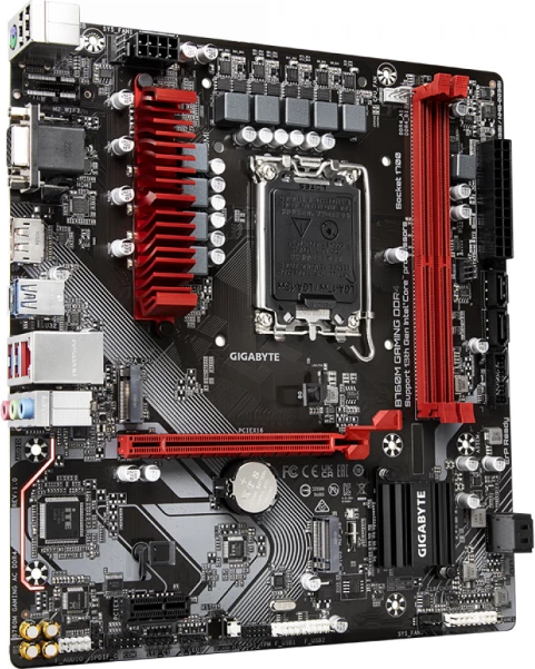 Pllakë amë GIGABYTE B760M GAMING DDR4, mATX, LGA1700, DDR4, 2x M.2, 2.5GbE LAN, e zezë/kuqe