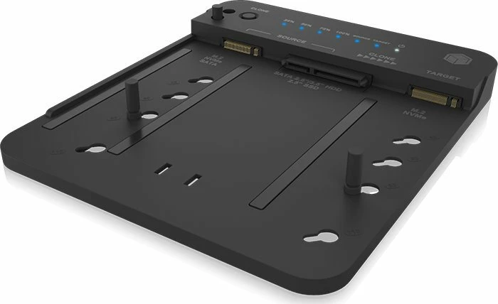 Stacion dokimi Icy Box IB-2913MCL-C31, USB-C 3.2, për M.2 NVMe/SATA + SATA 2.5/3.5, klonim me një buton, e zezë