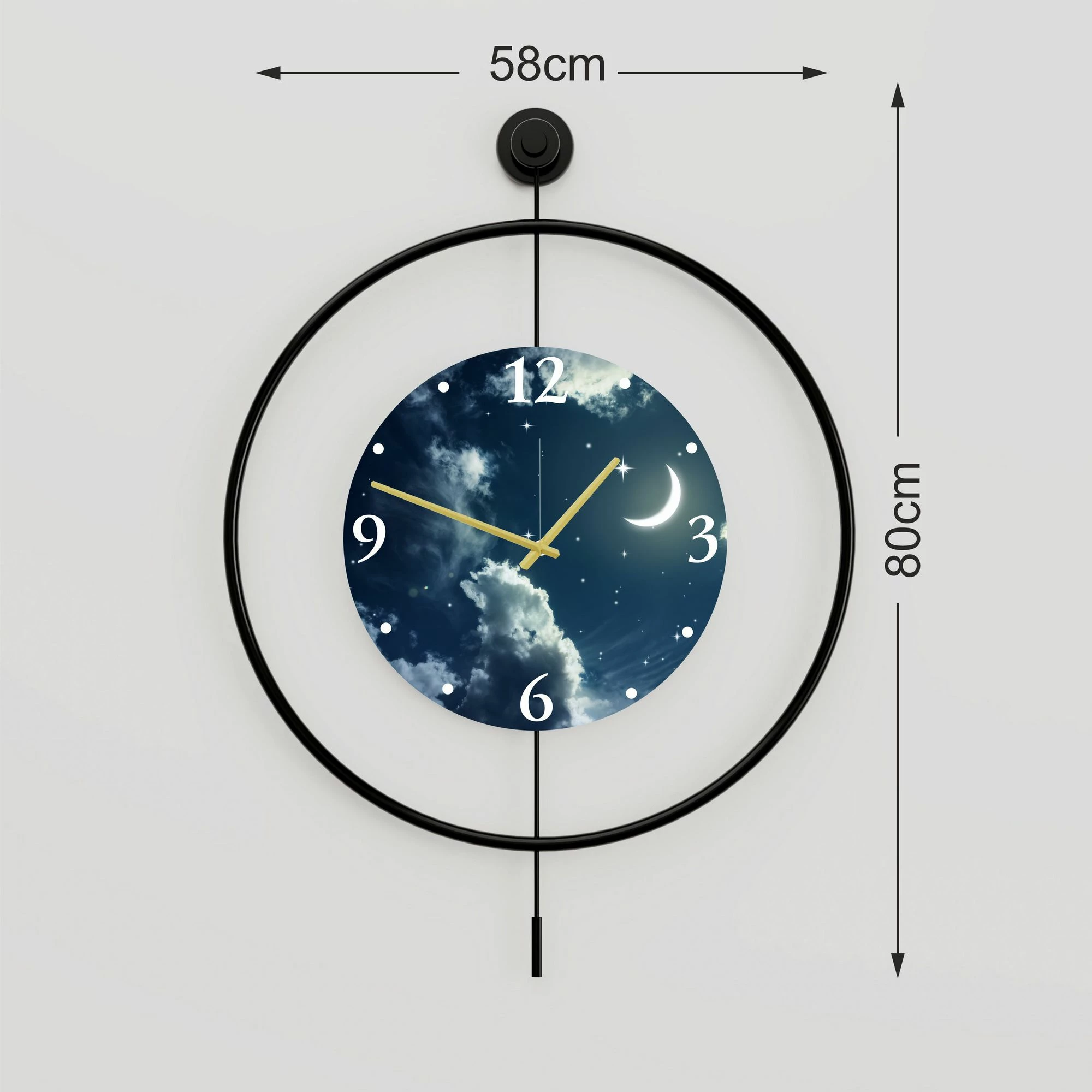 Orë muri dekorative prej metali, Wallity, Mclock-00118, e zezë