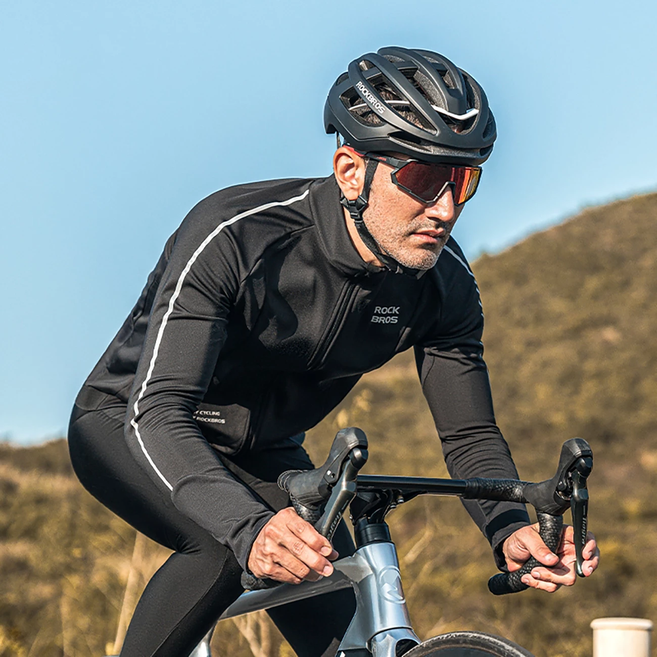 Bluzë çiklizmi Rockbros 15400002005 me mëngë të gjata, XXL, e zezë