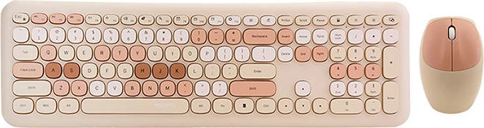 Set tastierë + maus wireless MOFII SMK-666395AG, 2.4G, bezhë/kafe