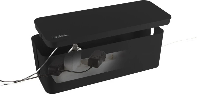 Kuti për organizimin e kabllove LogiLink, set prej 3 copësh, ngjyrë e zezë