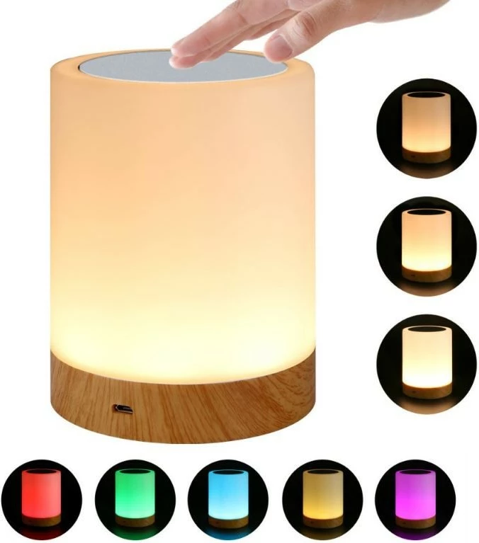 Llambë nate Techly I-LED TOUCH, LED, 12 cm, e bardhë, shumëngjyrëshe, USB