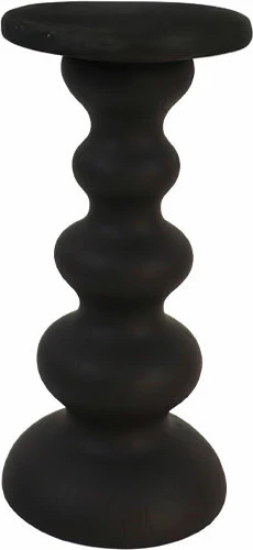 Mbajtëse qirinjsh dekorative ALISI, polirezine, e zezë, 10x10x21 cm