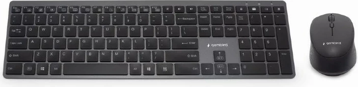 Tastierë dhe Maus Gembird KBS-ECLIPSE-M500, RF Wireless, QWERTY, Anglisht, E zezë