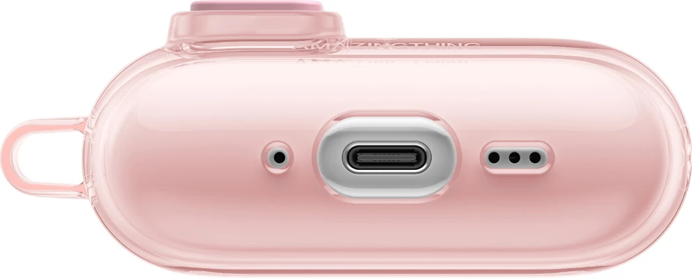 Mbështjellës për kufje, AmazingThing Minimal Case, për Apple AirPods Pro 3, TPU, me karabinë, rozë