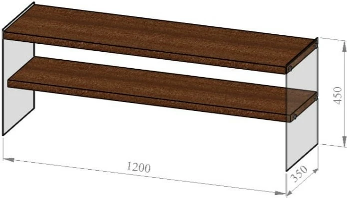 Komodë TV Hanah Home, TV100, ngjyrë arre, xham i temperuar, 120x45x35cm