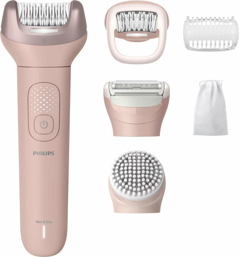 Epilator Philips Series 9000 BRE718/00 Wet & Dry, pa kabllo 60 min, me LED dhe aksesorë, rozë