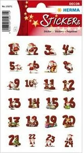 Ngjitësa HERMA, numra biskota xhinxheri, letër, të kuq, 72 copë