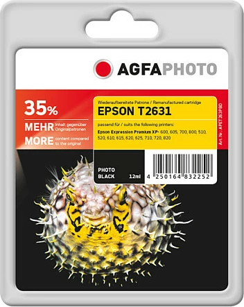 Katrixh boje AgfaPhoto APET263PBD / Epson T2631, Photo Black, 12 ml